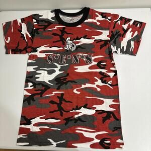 NHL Ottawa Senators Shirt Mens Medium Camo Red Short Sleeve Sens Army Tee
